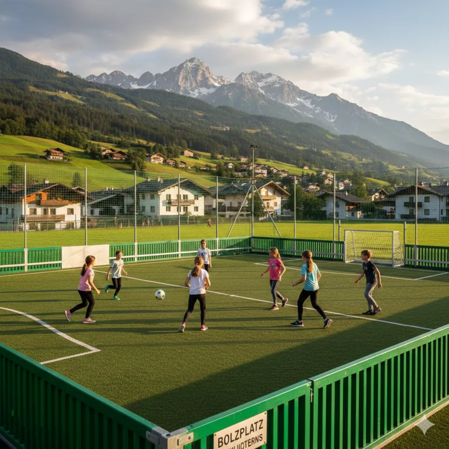 Neuer Bolzplatz für Fußball mit Kunstrasen